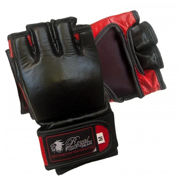 BOLD LOOK RFG THUMBLESS MMA LEATHER GLOVES - Black/Red 5 BOLD LOOK RFG THUMBLESS MMA LEATHER GLOVES - Black/Red - Image 3