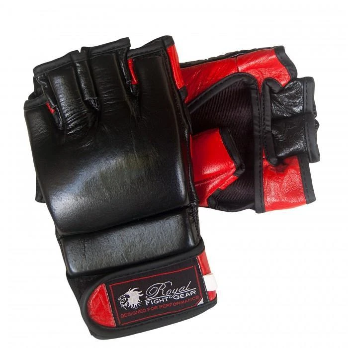 BOLD LOOK RFG MMA LEATHER GLOVES - Black/Red 4 BOLD LOOK RFG MMA LEATHER GLOVES - Black/Red - Image 2