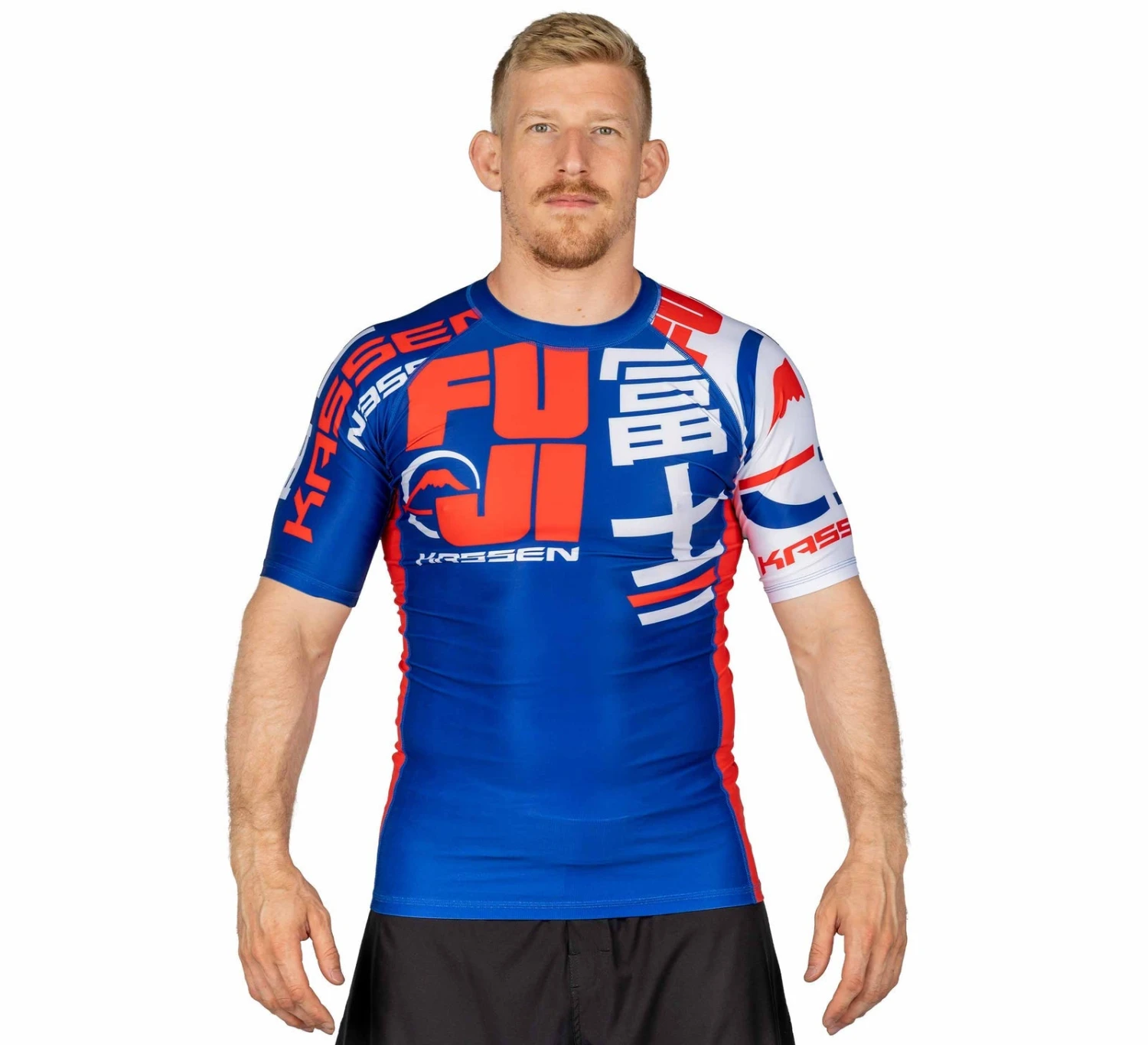 Fuji Kassen Short Sleeve Rashguard Blue 3 Fuji Kassen Short Sleeve Rashguard Blue