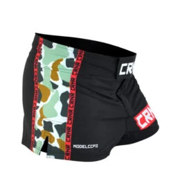 Combat Corner BOSS Fight Shorts Camo- Model 13 -Boxing Martial Arts Shop BOSS FIGHT SHORTS MODEL 13 CAMO RIGHT ACTION 600x675 1
