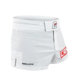 Combat Corner BOSS Fight Shorts White - Model 13 -Boxing Martial Arts Shop BOSS FIGHT SHORTS MODEL 13 WHITE SIDE 56953.1568733778