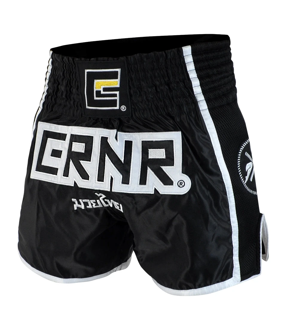 Combat Corner Black/White CRNR Muay Thai Shorts