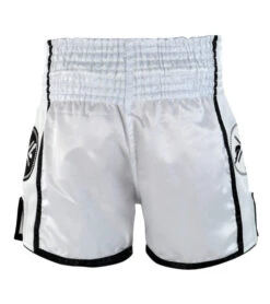 Boxing Martial Arts Shop -Boxing Martial Arts Shop CRNR MUAY THAI SHORTS WHITE BLACK BACK 600x675 1