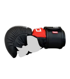 Combat Corner MMA Spar Gloves | Black 8 Combat Corner MMA Spar Gloves | Black -Boxing Martial Arts Shop CRNR MMA Training Gloves Red and Black LEFT 35785