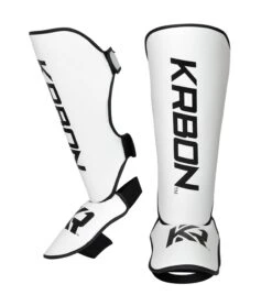 Combat Corner KRBON Shin Guards -Boxing Martial Arts Shop KRBON SHIN GUARDS WHITE and Black DUAL 20857.1573059174