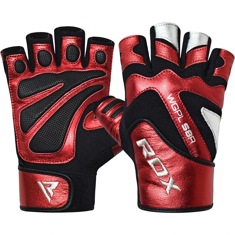 RDX SPORTS RDX S8 BOLD RED LEATHER GYM GLOVES 3 RDX SPORTS RDX S8 BOLD RED LEATHER GYM GLOVES