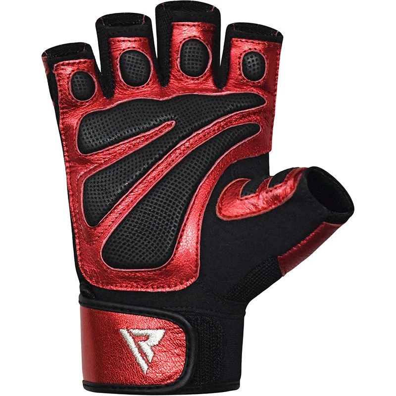 RDX SPORTS RDX S8 BOLD RED LEATHER GYM GLOVES 8 RDX SPORTS RDX S8 BOLD RED LEATHER GYM GLOVES - Image 6