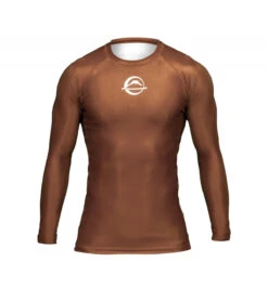 FUJI Baseline Ranked Long Sleeve Rashguard -Boxing Martial Arts Shop fuji baseline ranked rashguard brown 1