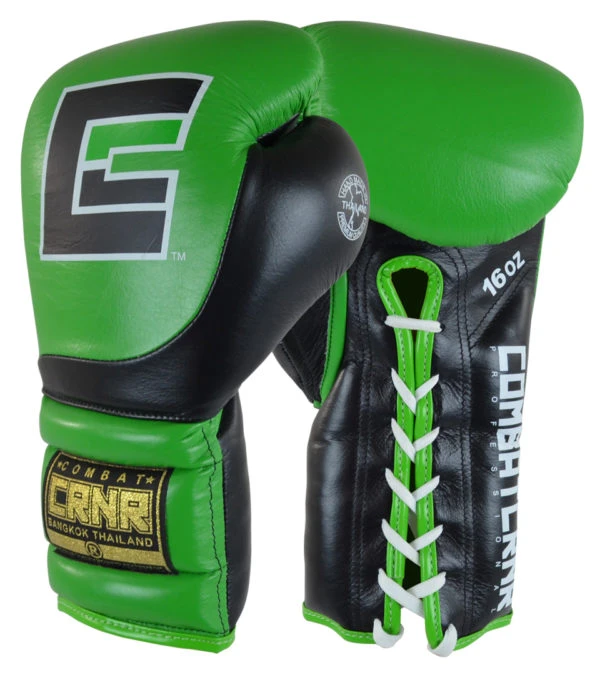 Combat Corner HMIT Lace Up Sparring Gloves Green/Black 3 Combat Corner HMIT Lace Up Sparring Gloves Green/Black