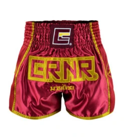 Boxing Martial Arts Shop -Boxing Martial Arts Shop maroon crnr muay thai shorts 2