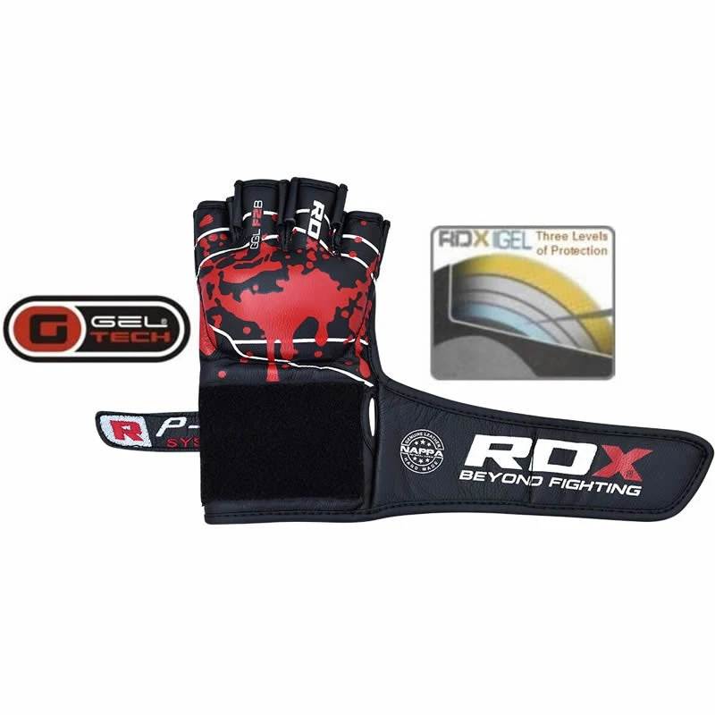 RDX SPORTS RDX F2 BLACK LEATHER MMA FIGHT GLOVES 4 RDX SPORTS RDX F2 BLACK LEATHER MMA FIGHT GLOVES - Image 2