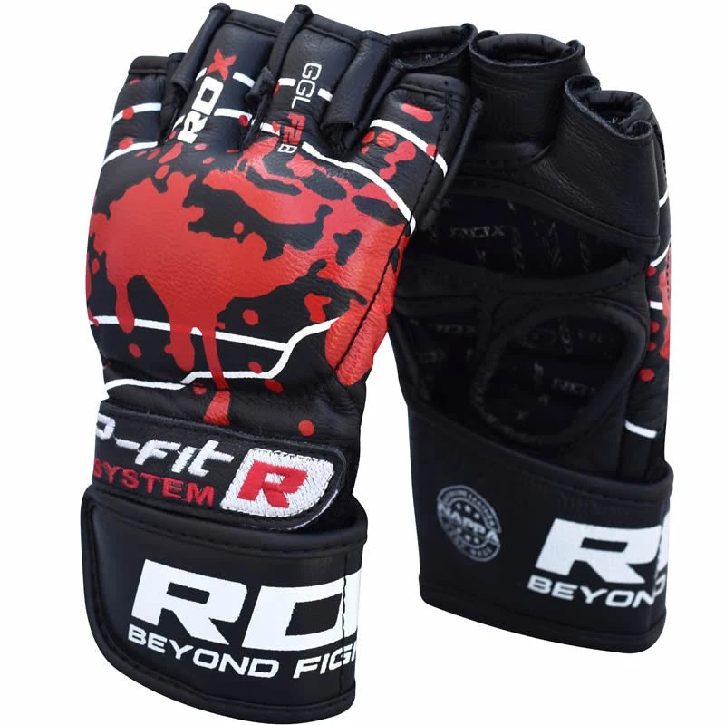RDX SPORTS RDX F2 BLACK LEATHER MMA FIGHT GLOVES 6 RDX SPORTS RDX F2 BLACK LEATHER MMA FIGHT GLOVES - Image 4