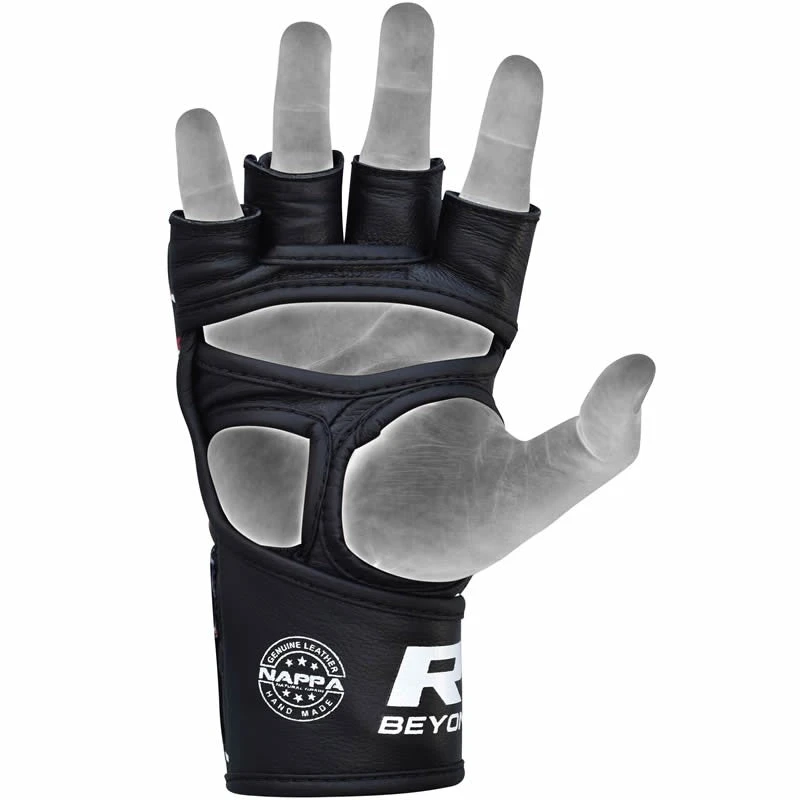 RDX SPORTS RDX F2 BLACK LEATHER MMA FIGHT GLOVES 8 RDX SPORTS RDX F2 BLACK LEATHER MMA FIGHT GLOVES - Image 6