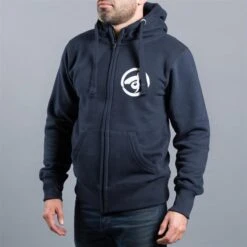 Scramble Brush Logo Zip Hoodie - Navy -Boxing Martial Arts Shop sc hd 007 1143