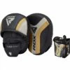 RDX SPORTS RDX T17 AURA PRO BOXING TRAINING CURVED PUNCH MITTS 2 RDX SPORTS RDX T17 AURA PRO BOXING TRAINING CURVED PUNCH MITTS -Boxing Martial Arts Shop t17 aura boxing pad golden 1 1